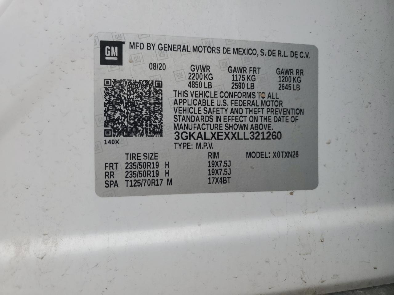 2020 GMC Terrain Denali VIN: 3GKALXEXXLL321260 Lot: 81514385