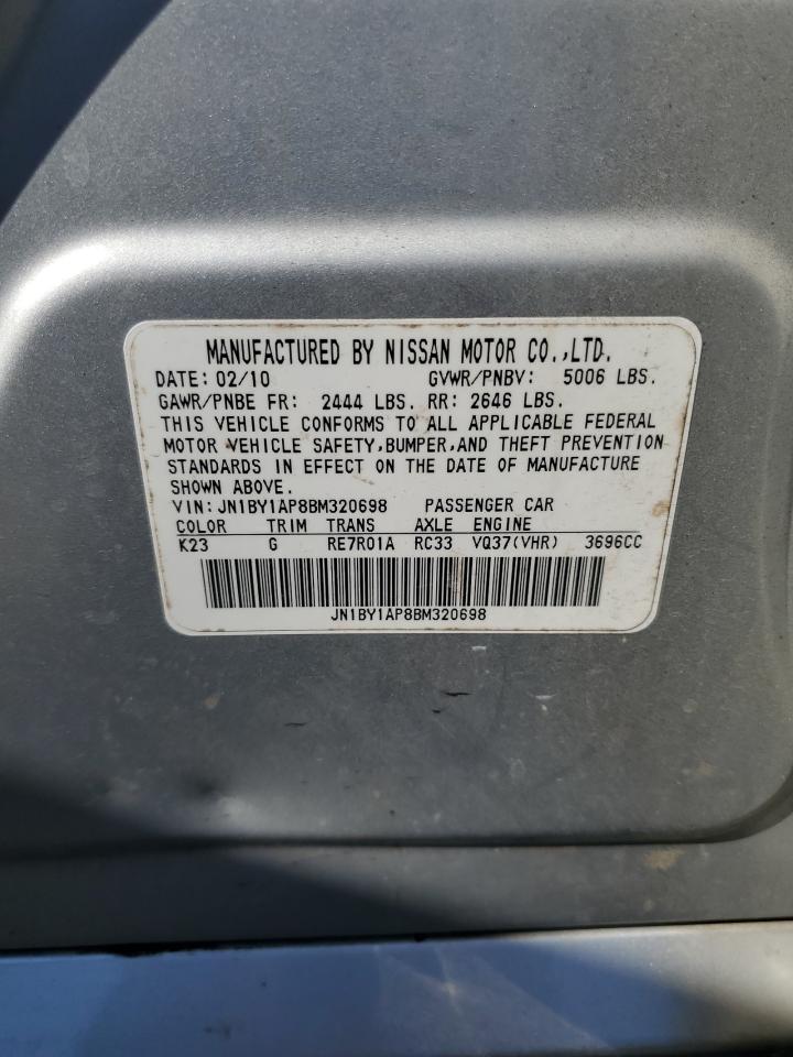 2011 Infiniti M37 VIN: JN1BY1AP8BM320698 Lot: 80703135