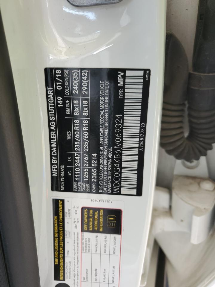 2018 Mercedes-Benz Glc 300 4Matic VIN: WDC0G4KB6JV069324 Lot: 81315405