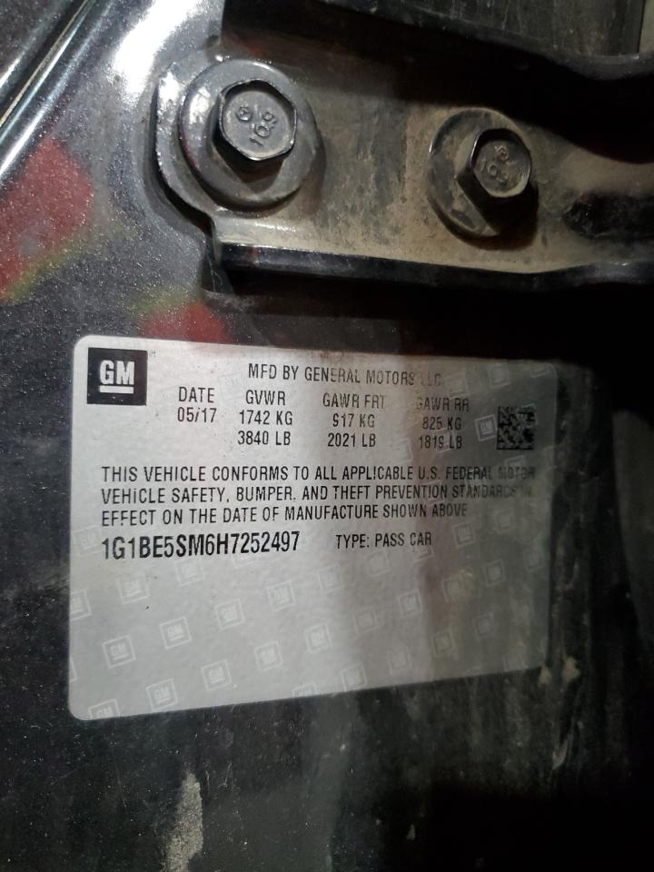 2017 Chevrolet Cruze Lt VIN: 1G1BE5SM6H7252497 Lot: 84287735