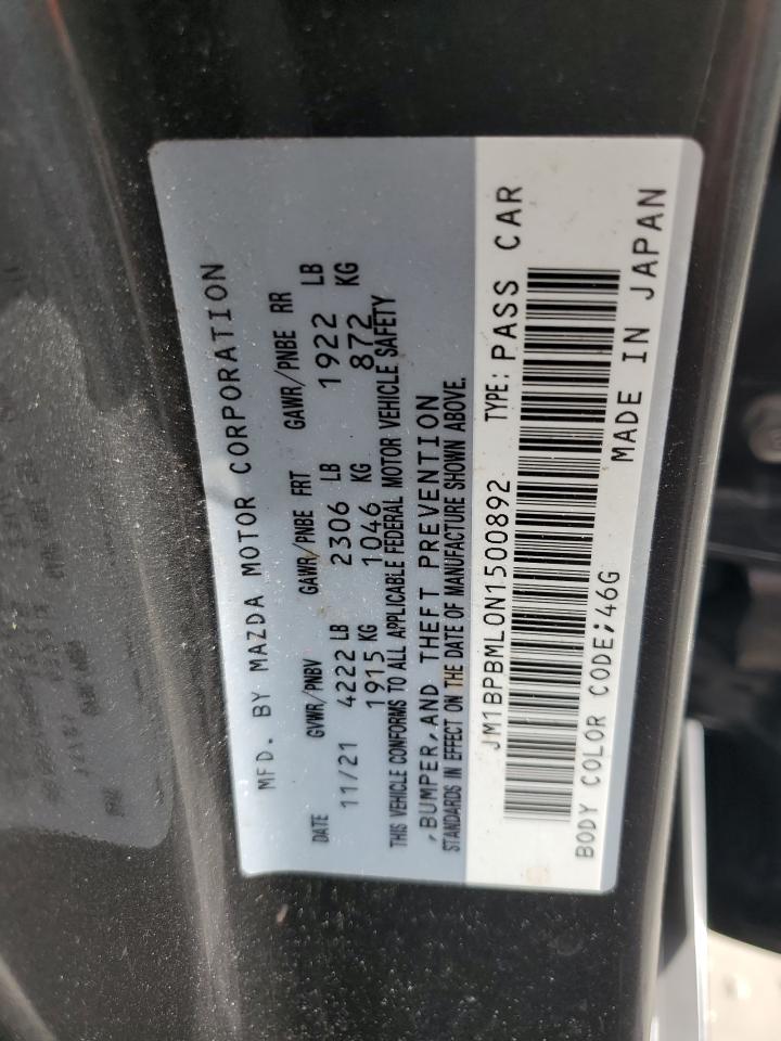 2022 Mazda 3 Premium VIN: JM1BPBML0N1500892 Lot: 81186125