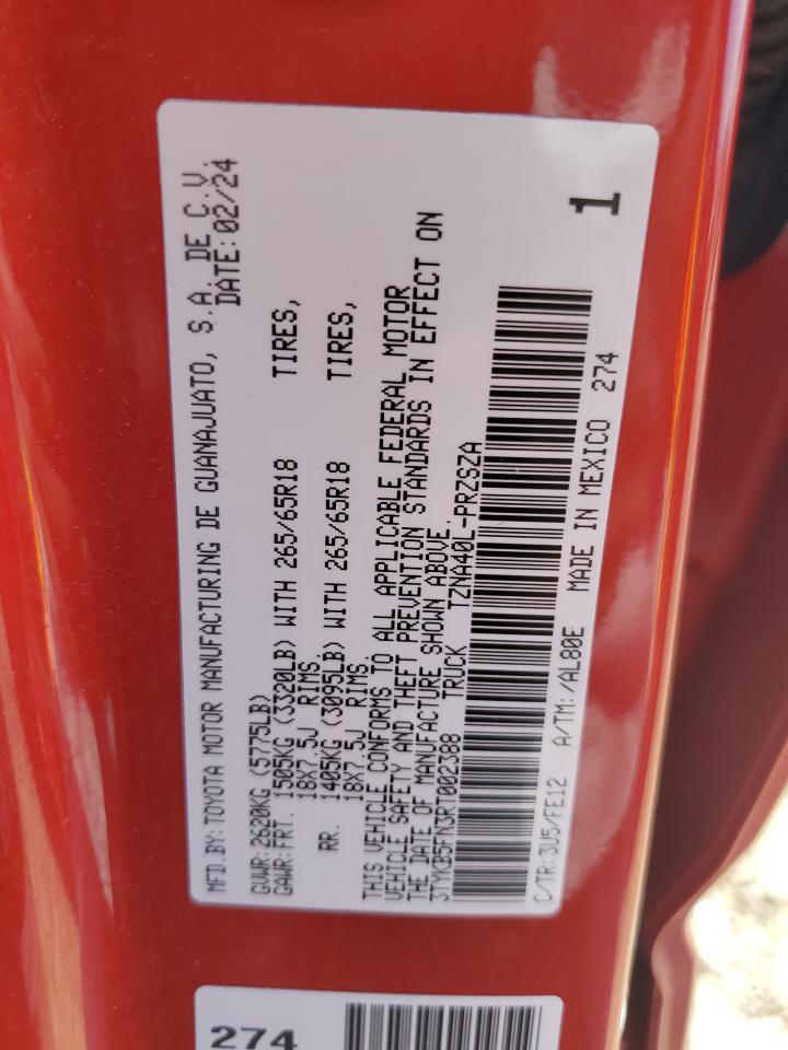2024 Toyota Tacoma Double Cab VIN: 3TYKB5FN3RT002388 Lot: 80583475