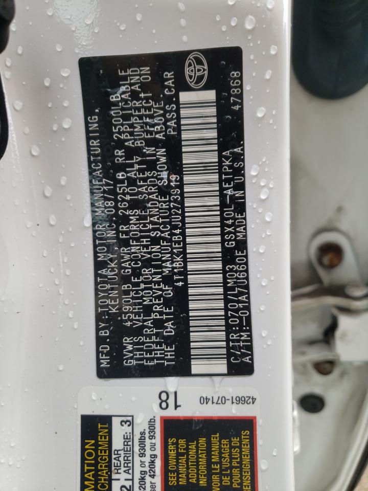 2018 Toyota Avalon Xle VIN: 4T1BK1EB4JU273919 Lot: 70722955