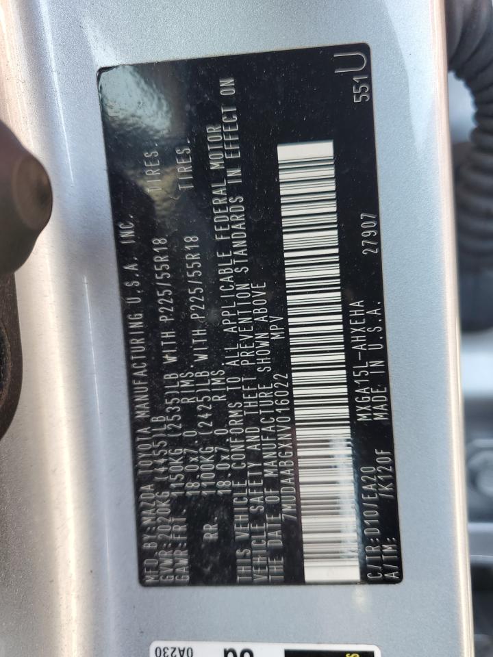 2022 Toyota Corolla Cross Xle VIN: 7MUDAABGXNV016022 Lot: 81322555