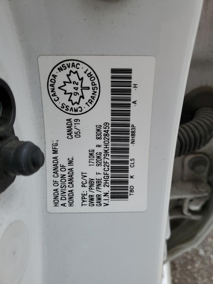 2019 Honda Civic Ex VIN: 2HGFC2F79KH028459 Lot: 71550445