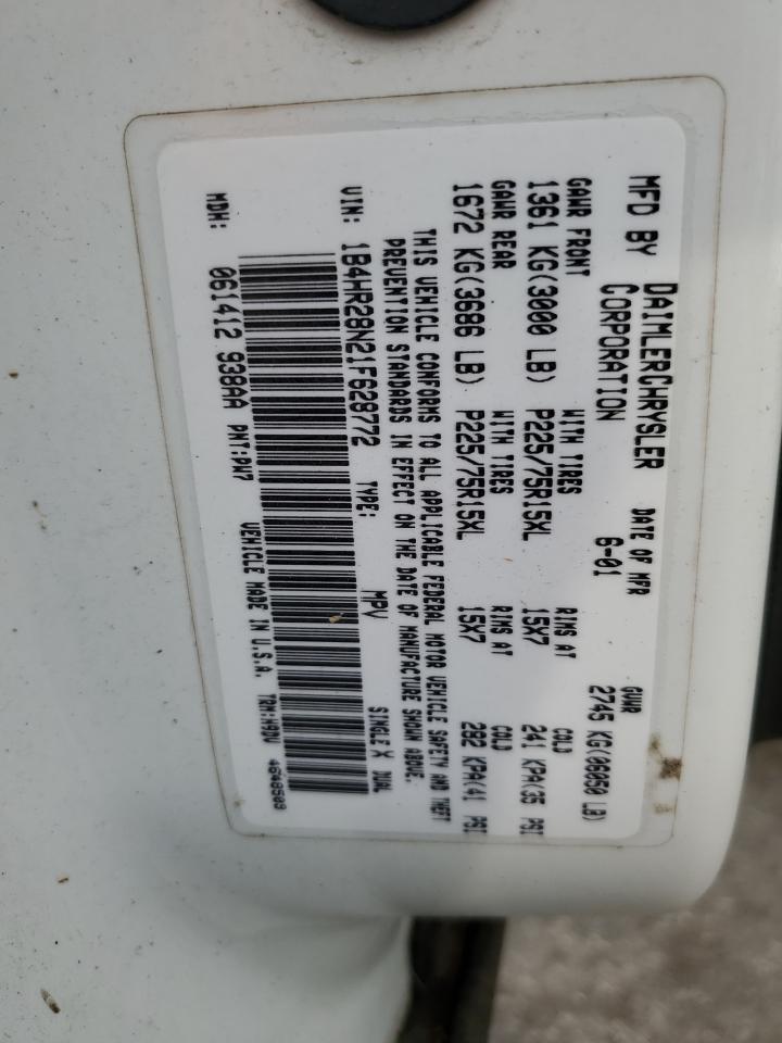 2001 Dodge Durango VIN: 1B4HR28N21F628772 Lot: 71220145