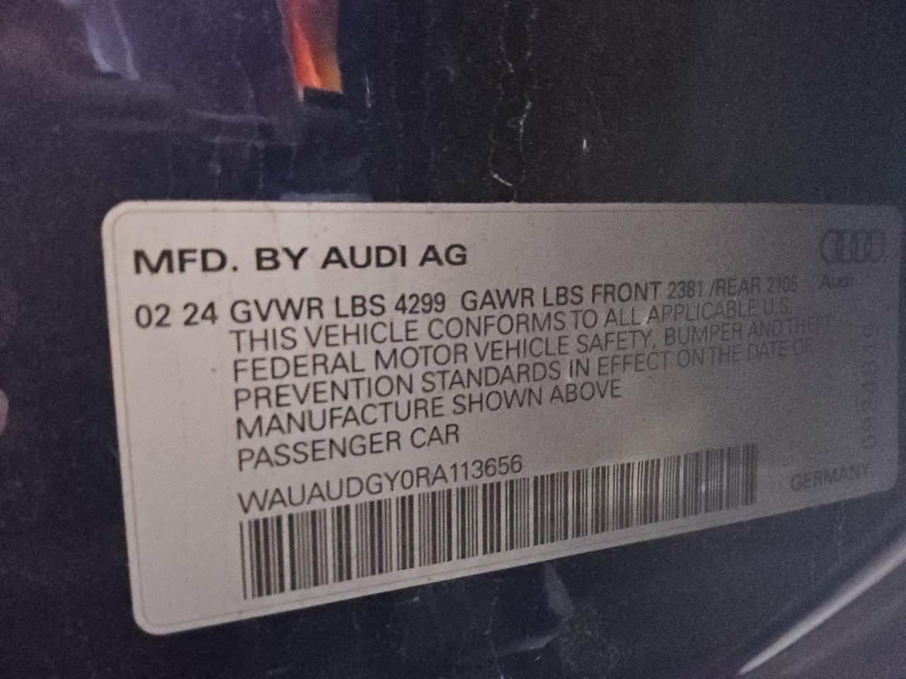 2024 Audi A3 Premium VIN: WAUAUDGY0RA113656 Lot: 81409425