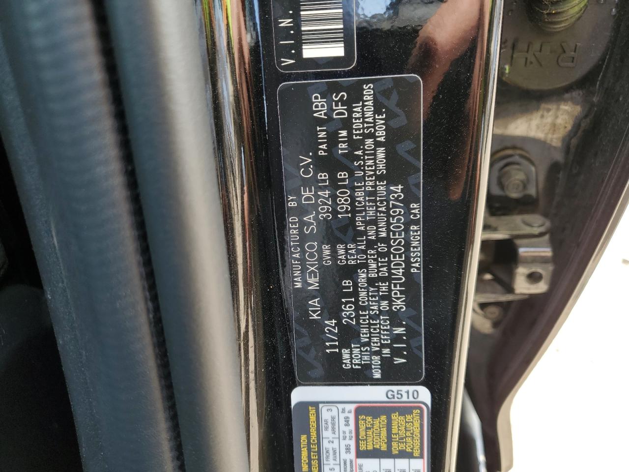 2025 Kia K4 Ex VIN: 3KPFU4DE0SE059734 Lot: 71713195