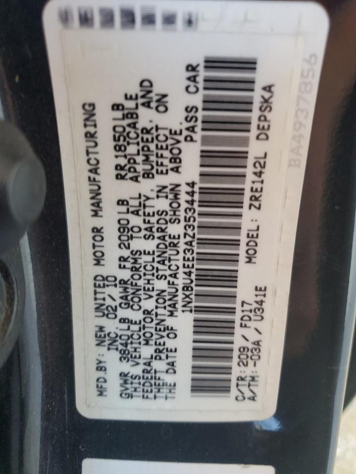 2010 Toyota Corolla Base VIN: 1NXBU4EE3AZ353444 Lot: 82117935