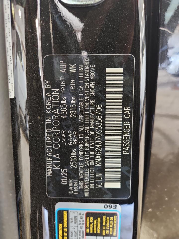 2025 Kia K5 Lxs VIN: KNAG24J70S5356706 Lot: 81744575