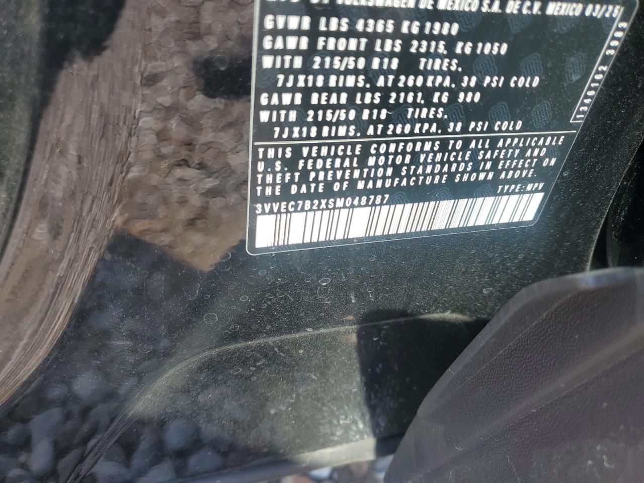 2025 Volkswagen Taos Se VIN: 3VVEC7B2XSM048787 Lot: 71936375