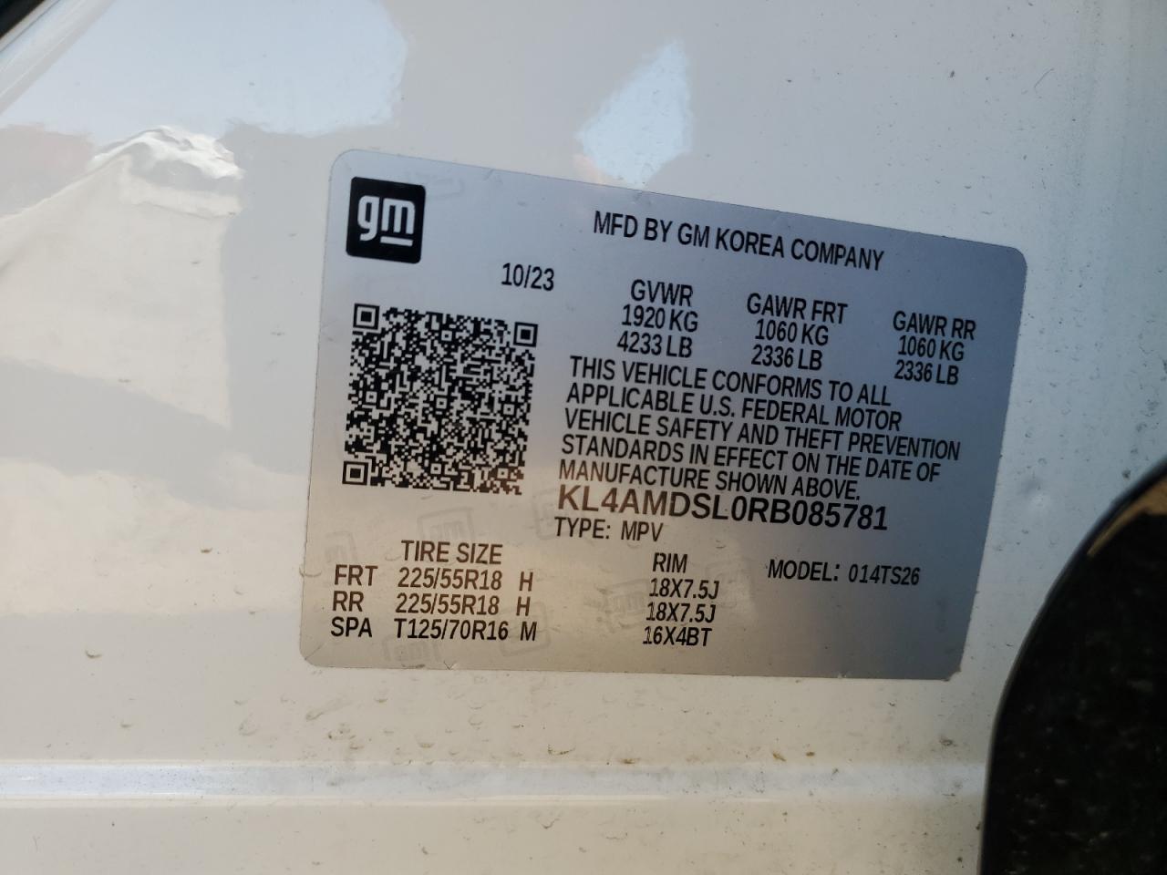 2024 Buick Encore Gx Sport Touring VIN: KL4AMDSL0RB085781 Lot: 84206955