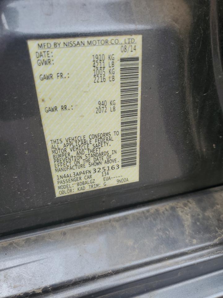 2015 Nissan Altima 2.5 VIN: 1N4AL3AP4FN325163 Lot: 82125395