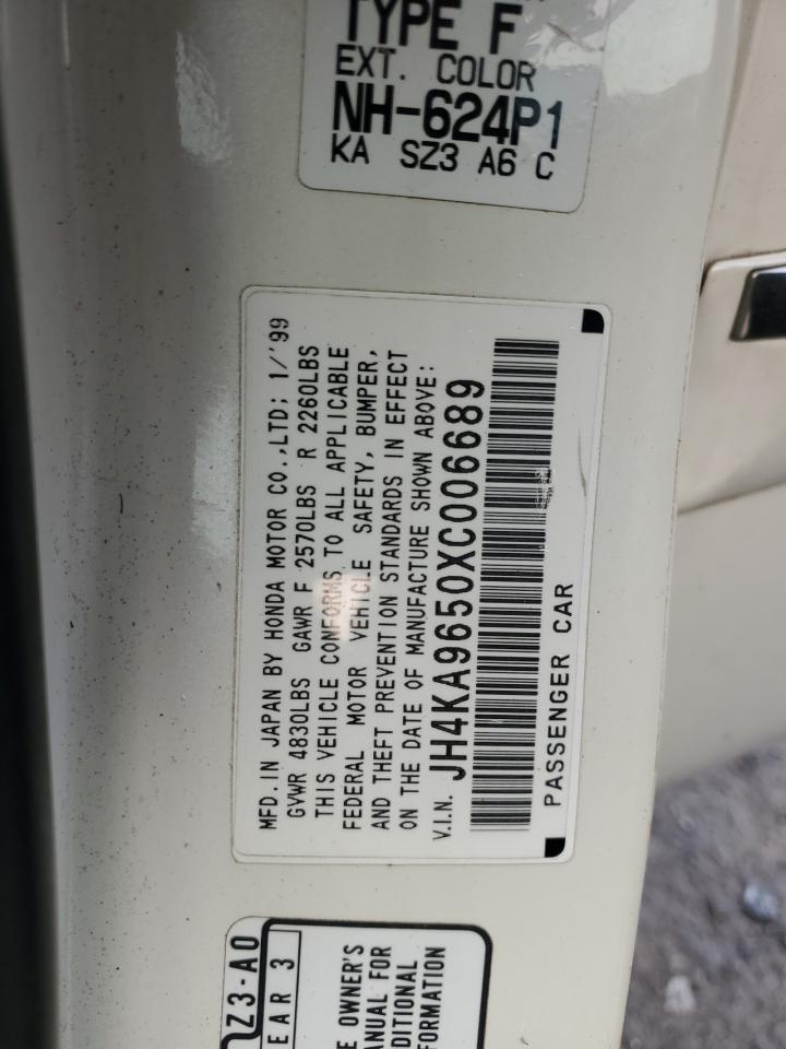 1999 Acura 3.5Rl VIN: JH4KA9650XC006689 Lot: 71615065