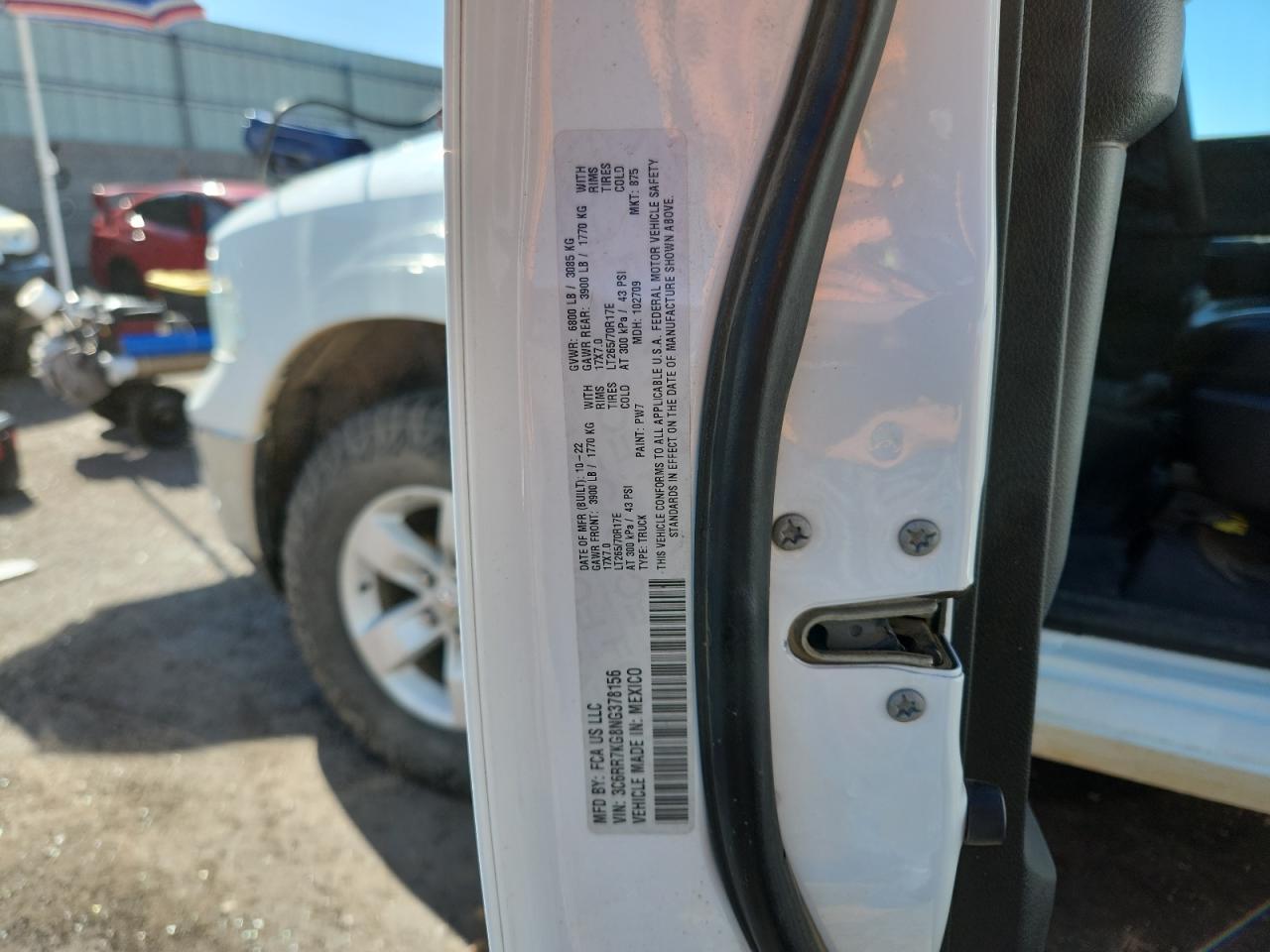 2022 Ram 1500 Classic Tradesman VIN: 3C6RR7KG8NG378156 Lot: 71067355