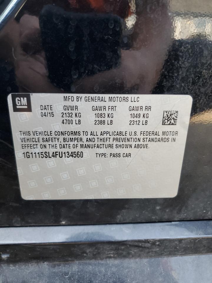 2015 Chevrolet Impala Lt VIN: 1G1115SL4FU134560 Lot: 80340555