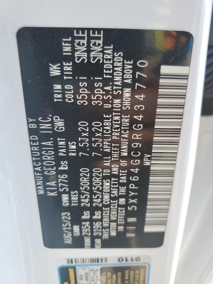 2024 Kia Telluride S VIN: 5XYP64GC9RG434770 Lot: 71696945