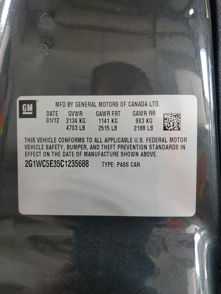 2012 Chevrolet Impala Ltz VIN: 2G1WC5E35C1235688 Lot: 83750805