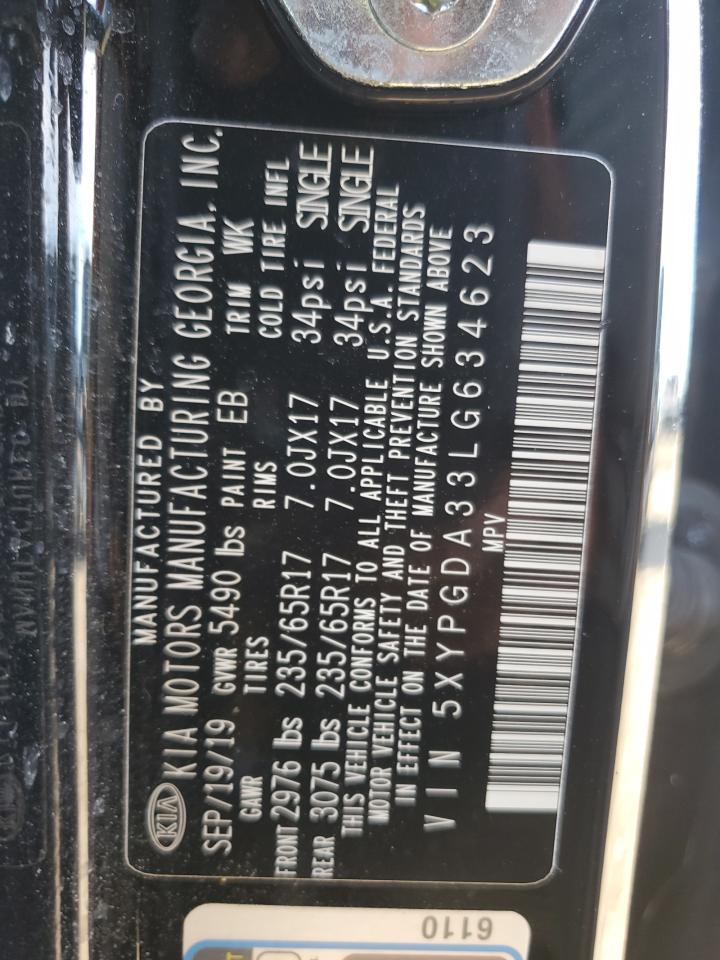 2020 Kia Sorento L VIN: 5XYPGDA33LG634623 Lot: 84452235