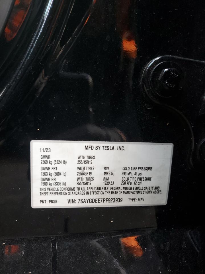 2023 Tesla Model Y VIN: 7SAYGDEE7PF923939 Lot: 84038945