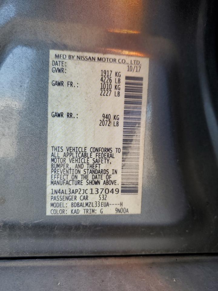 2018 Nissan Altima 2.5 VIN: 1N4AL3AP2JC137049 Lot: 84444805