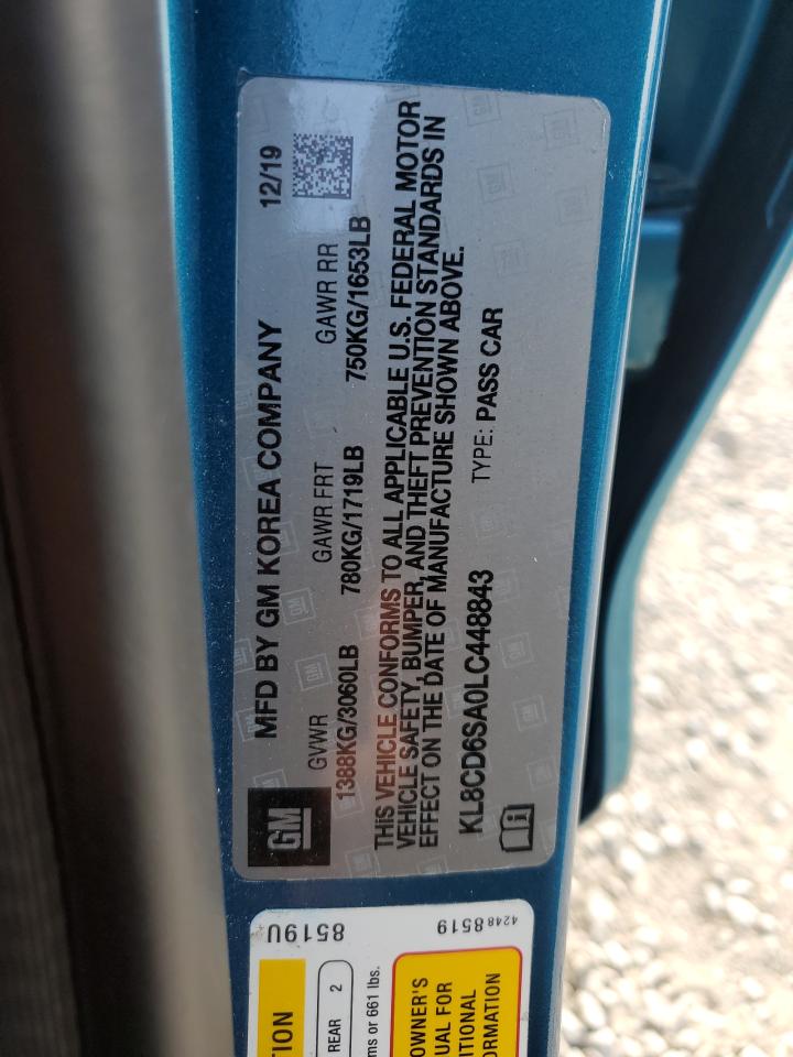 2020 Chevrolet Spark 1Lt VIN: KL8CD6SA0LC448843 Lot: 71909545