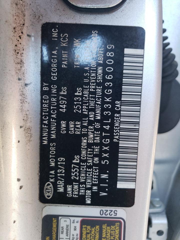 2019 Kia Optima Lx VIN: 5XXGT4L33KG360089 Lot: 81347875