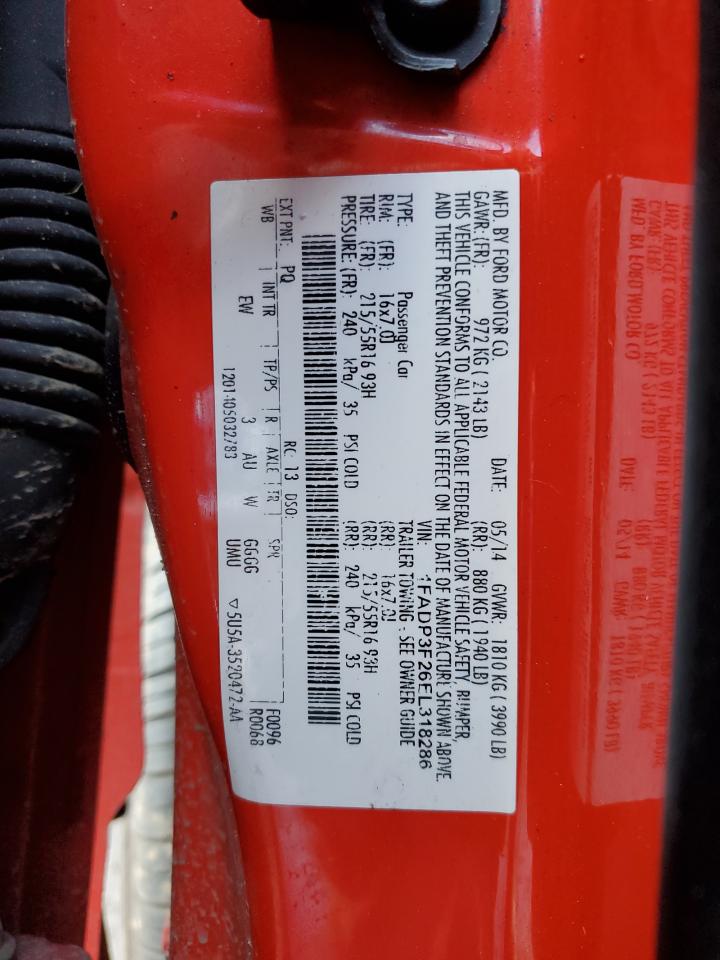 2014 Ford Focus Se VIN: 1FADP3F26EL318286 Lot: 83986035