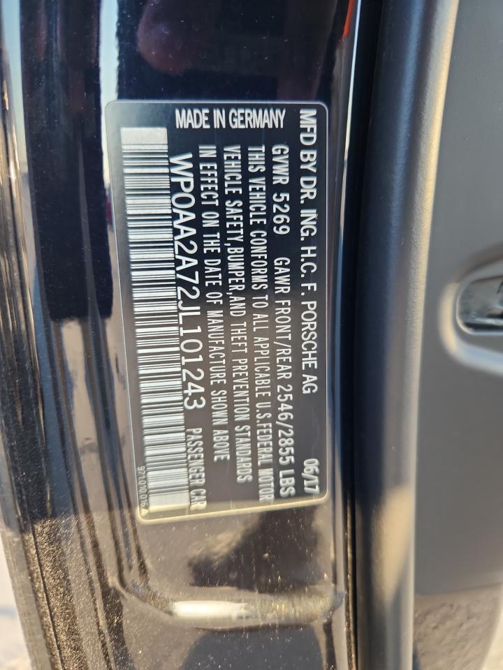 2018 Porsche Panamera 4 VIN: WP0AA2A72JL101243 Lot: 68663005