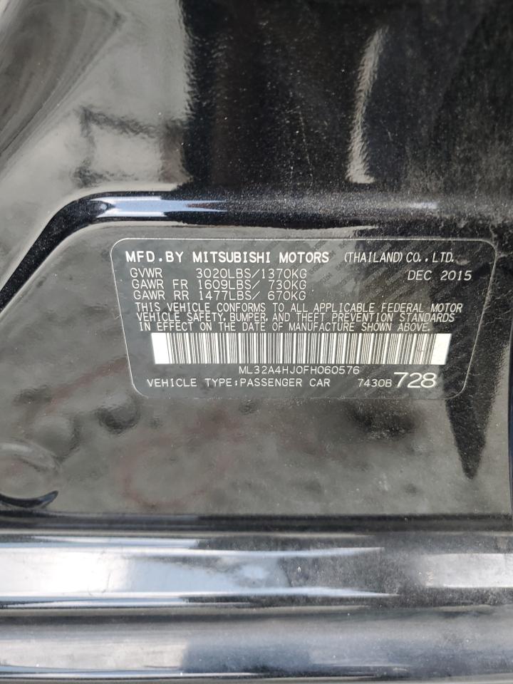 2015 Mitsubishi Mirage Es VIN: ML32A4HJ0FH060576 Lot: 80305565