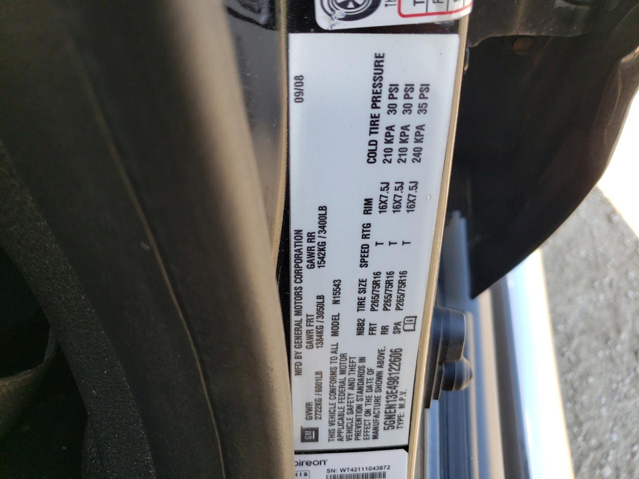 2009 Hummer H3T VIN: 5GNEN13E498122606 Lot: 81313835