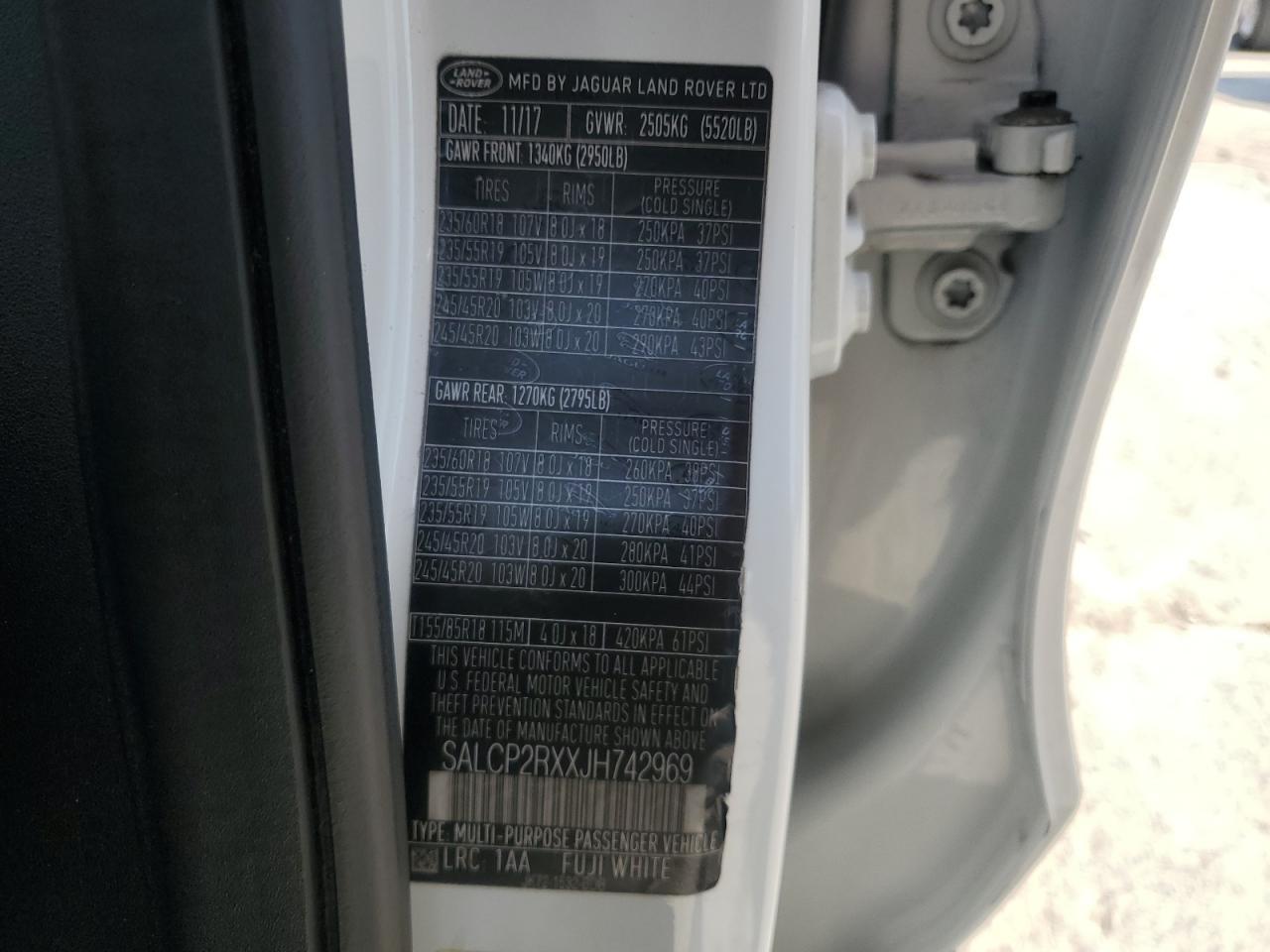 2018 Land Rover Discovery Sport Se VIN: SALCP2RXXJH742969 Lot: 84831405