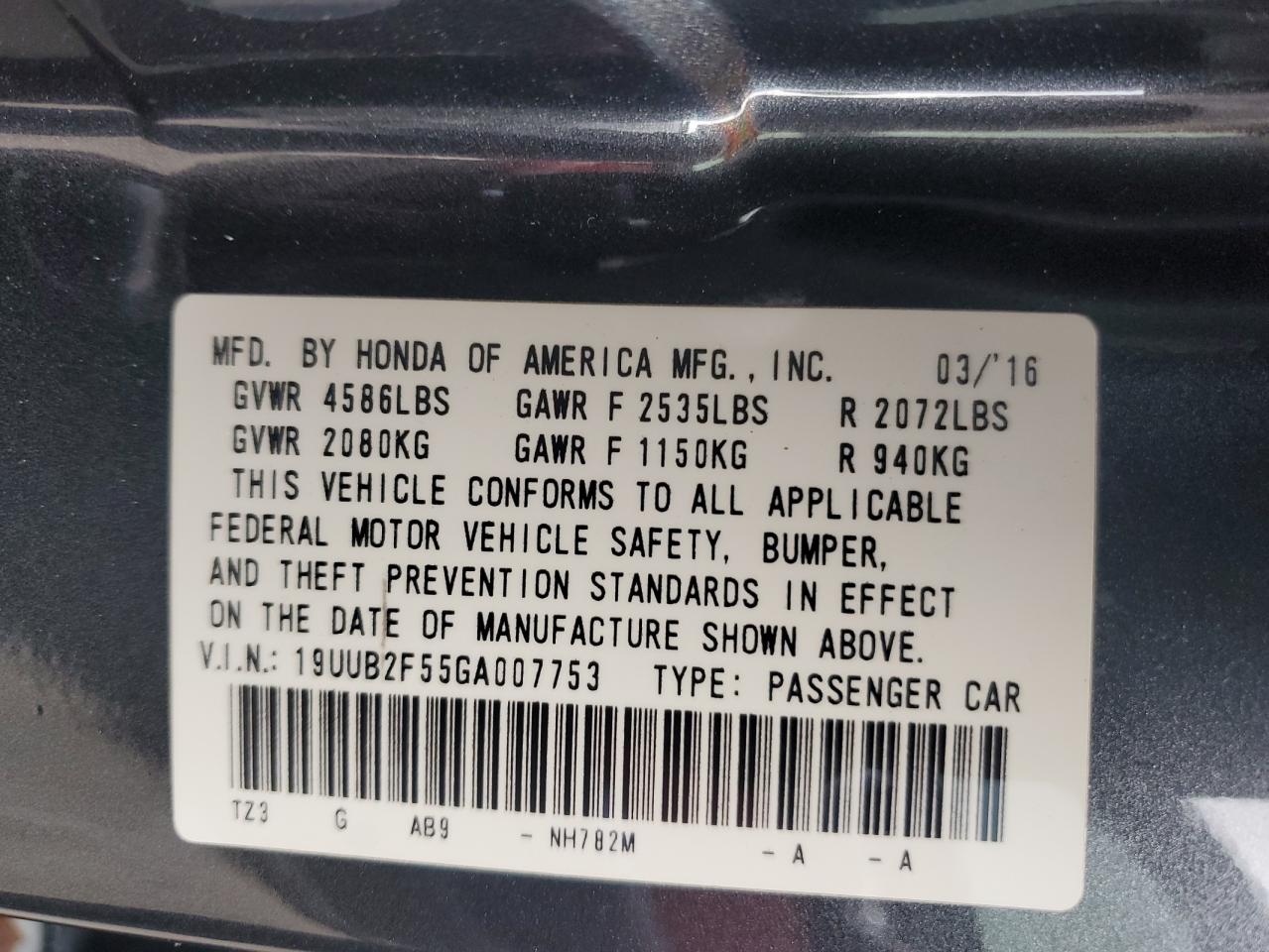 2016 Acura Tlx Tech VIN: 19UUB2F55GA007753 Lot: 71685185