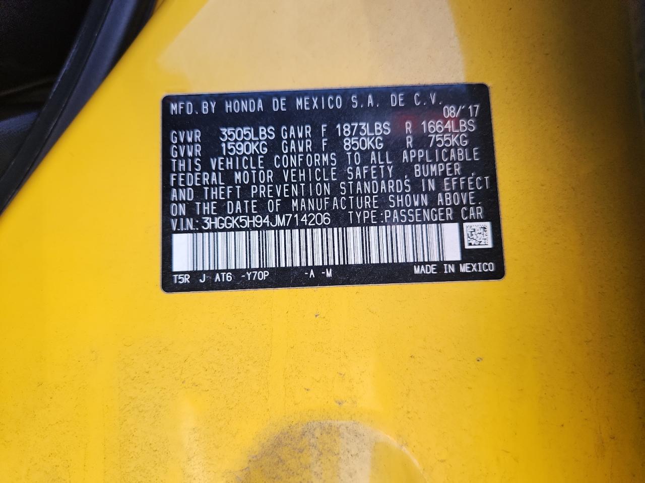 2018 Honda Fit Ex VIN: 3HGGK5H94JM714206 Lot: 81689745