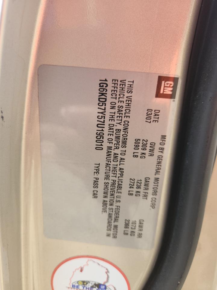 2007 Cadillac Dts VIN: 1G6KD57Y57U195010 Lot: 71407515