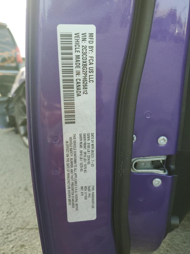 2023 Dodge Charger Sxt VIN: 2C3CDXBG2PH626812 Lot: 81300385