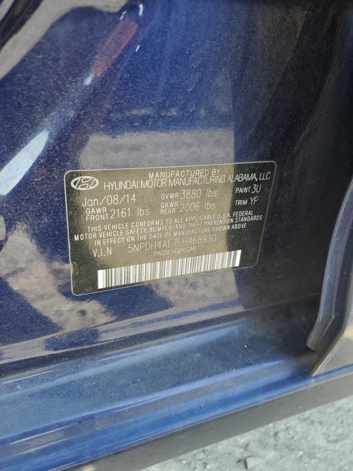2014 Hyundai Elantra Se VIN: 5NPDH4AE7EH468930 Lot: 80911615