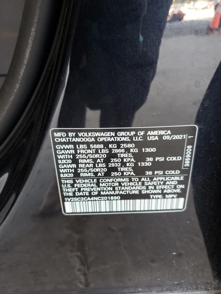 2022 Volkswagen Atlas Cross Sport Sel R-Line VIN: 1V2SC2CA4NC201890 Lot: 70860735