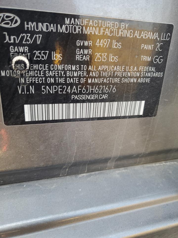 2018 Hyundai Sonata Se VIN: 5NPE24AF6JH621676 Lot: 80399365