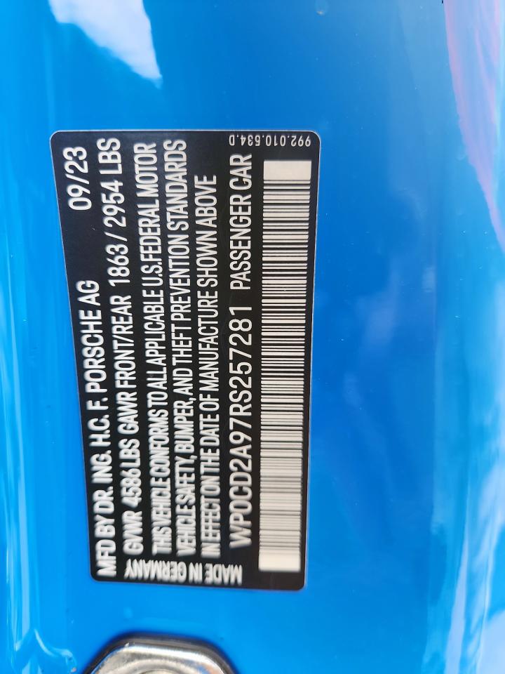 WP0CD2A97RS257281 2024 Porsche 911 Turbo