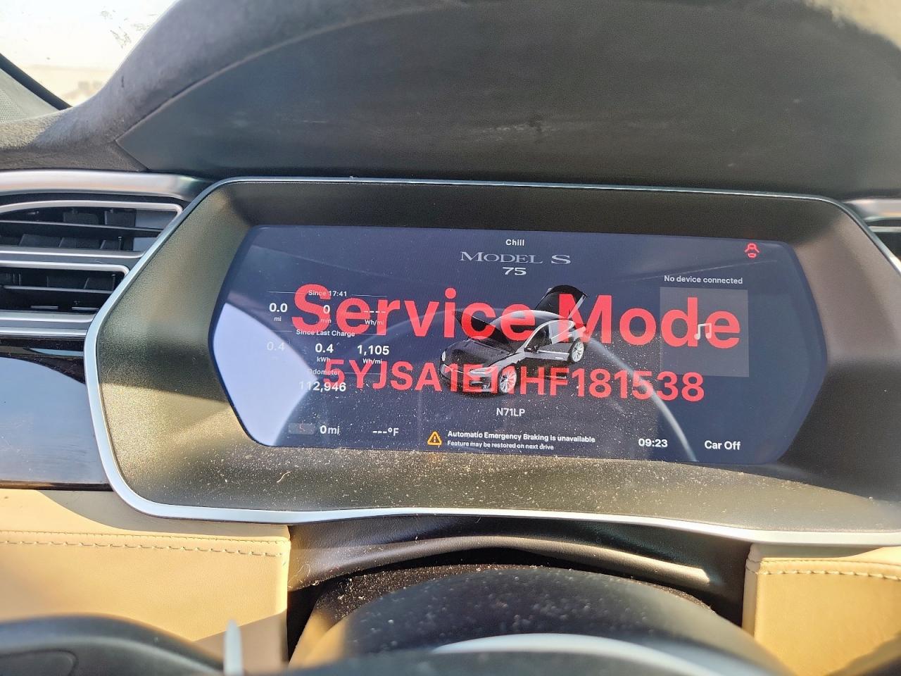 2017 Tesla Model S VIN: 5YJSA1E11HF181538 Lot: 72053625