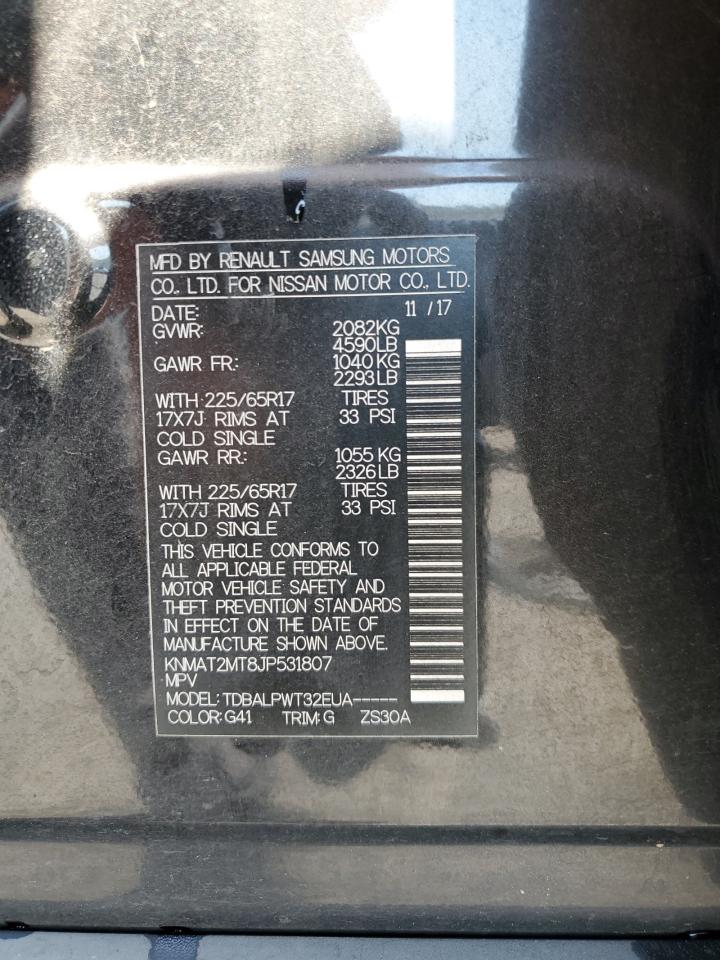 2018 Nissan Rogue S VIN: KNMAT2MT8JP531807 Lot: 81651395