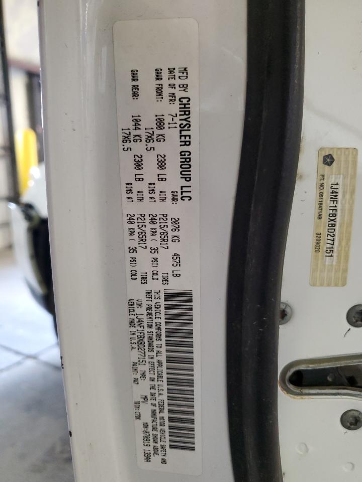 2011 Jeep Compass Sport VIN: 1J4NF1FBXBD277151 Lot: 70932615