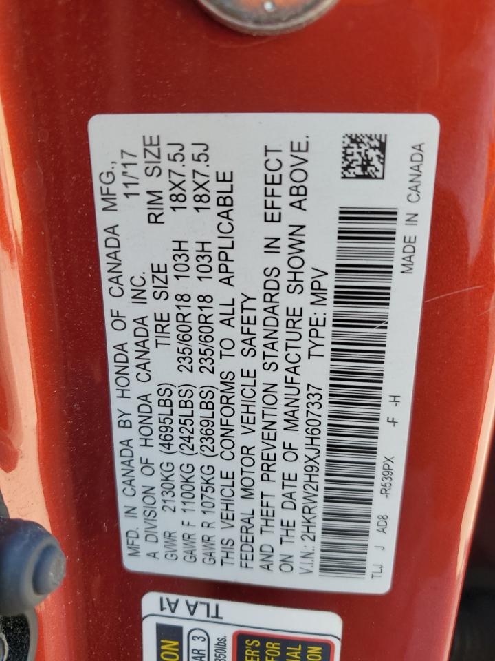 2018 Honda Cr-V Touring VIN: 2HKRW2H9XJH607337 Lot: 81117615