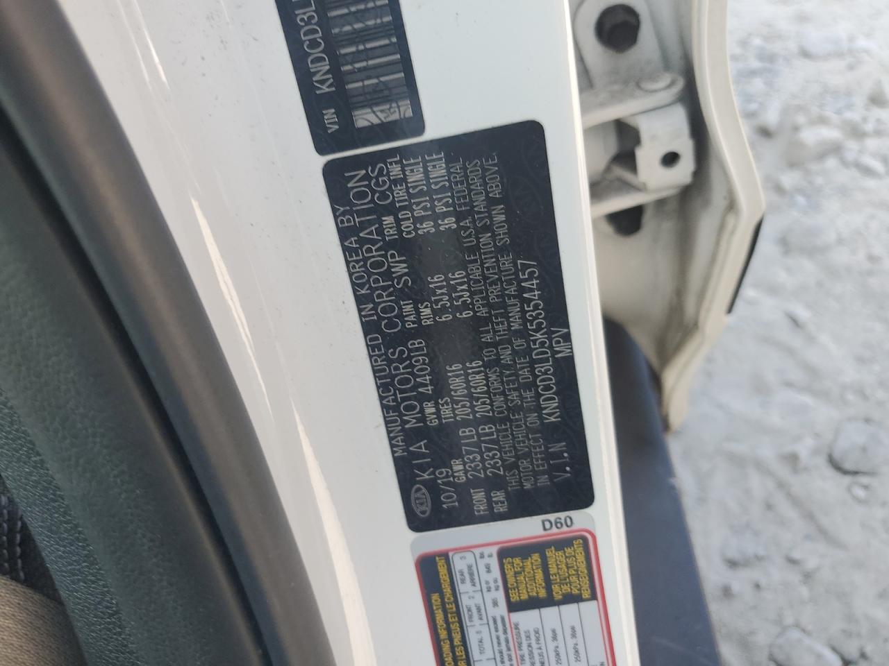 2019 Kia Niro Ex VIN: KNDCD3LD5K5354457 Lot: 80679475