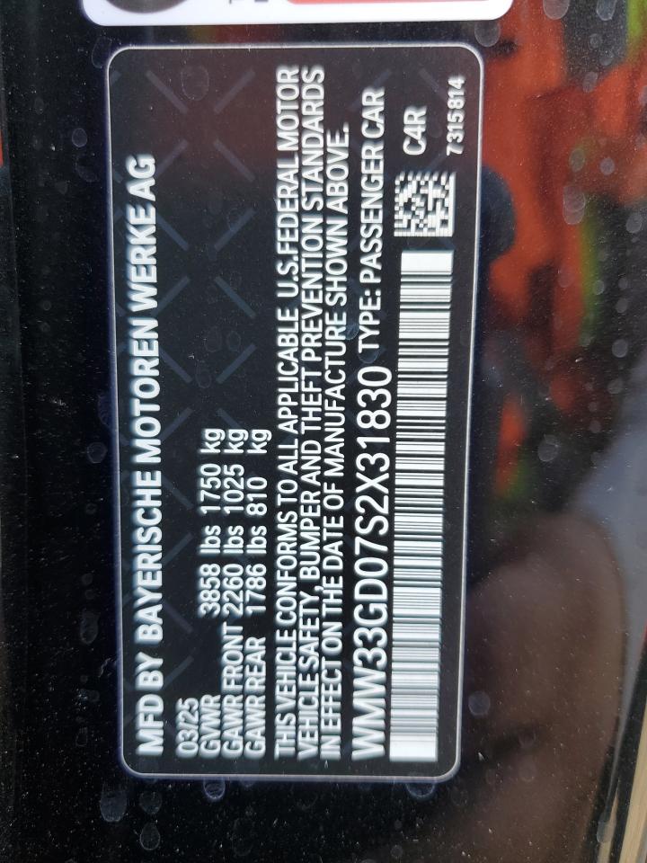 2025 Mini Cooper John Cooper Works VIN: WMW33GD07S2X31830 Lot: 81070305