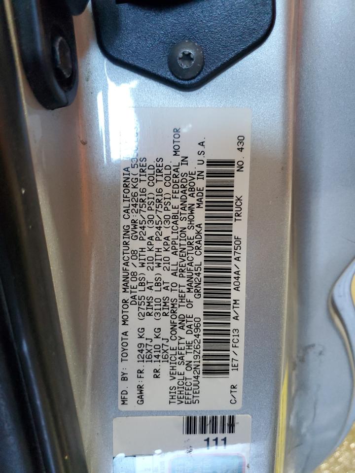 2009 Toyota Tacoma Access Cab VIN: 5TEUU42N19Z624960 Lot: 80406435