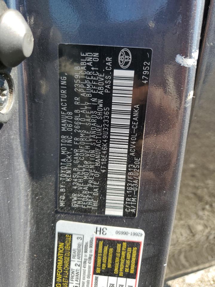 2009 Toyota Camry Base VIN: 4T1BE46K49U323365 Lot: 81462845