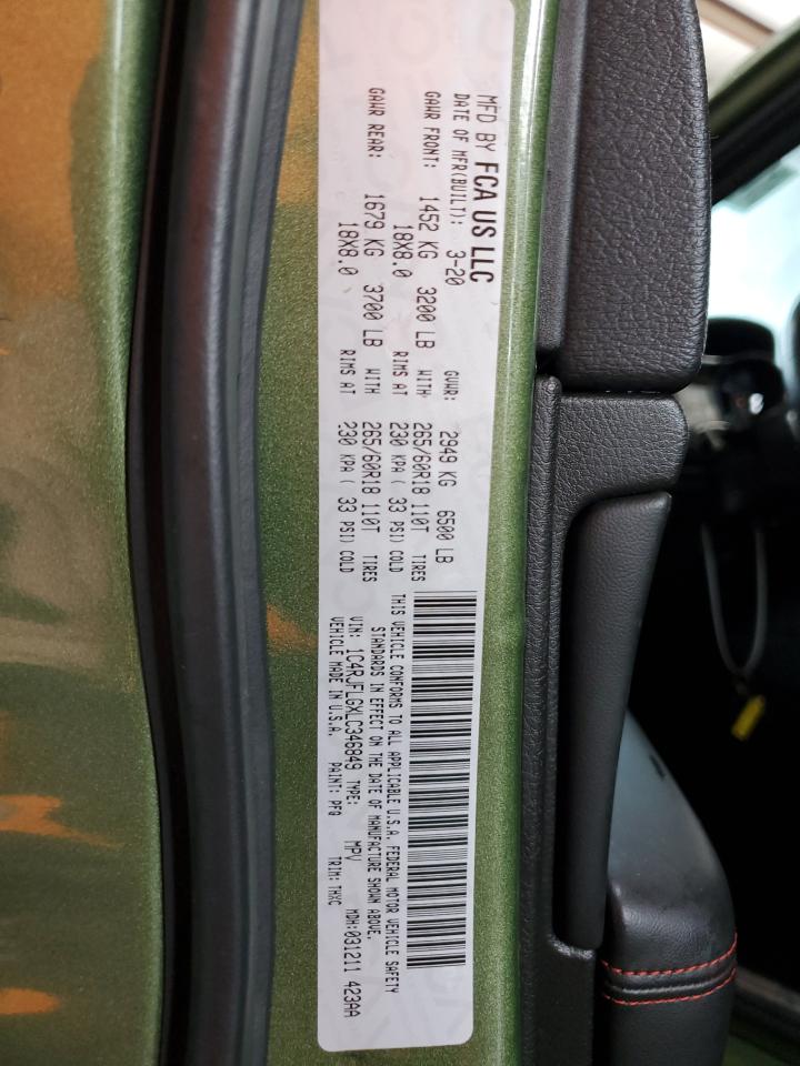 2020 Jeep Grand Cherokee Trailhawk VIN: 1C4RJFLGXLC346849 Lot: 81438005