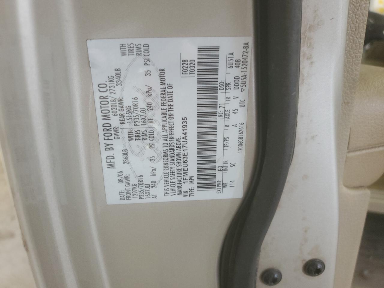 2007 Ford Explorer VIN: 1FMEU63E17UA41935 Lot: 81816145